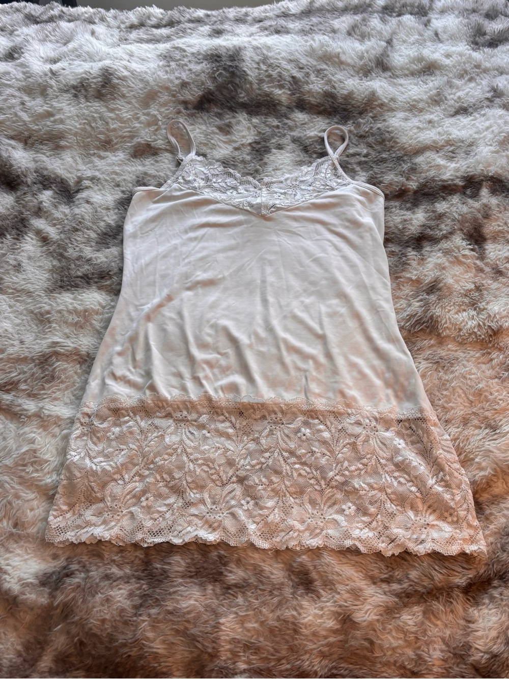 White House Black Market Lace-Trim Camisole in white